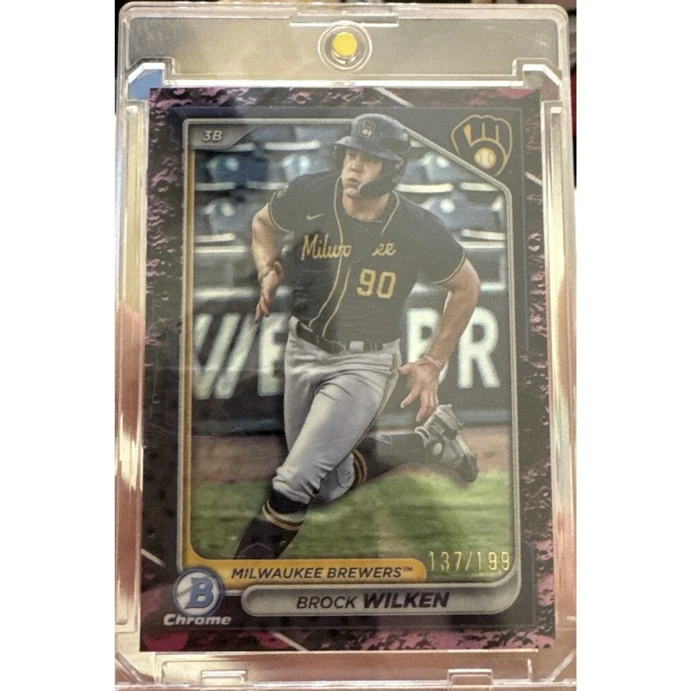2024 Bowman Draft Brock Wilken Fuchsia Lunar 137/199 Milwaukee Brewers